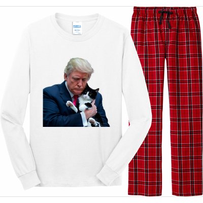 Trump 2024 Cat Maga Funny Trump Cat Long Sleeve Pajama Set