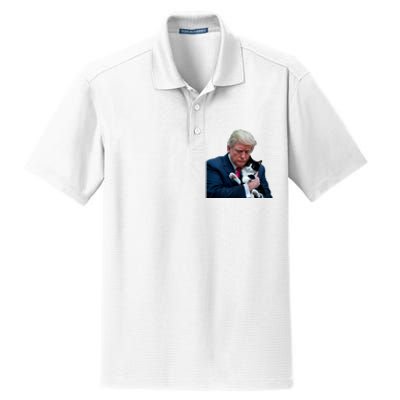 Trump 2024 Cat Maga Funny Trump Cat Dry Zone Grid Polo