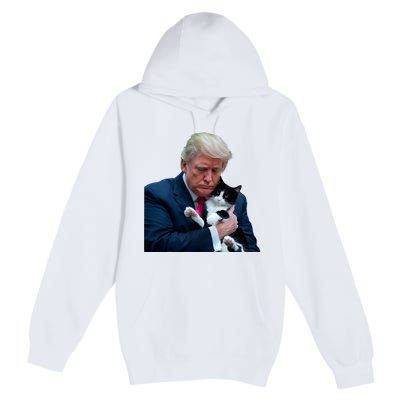 Trump 2024 Cat Maga Funny Trump Cat Premium Pullover Hoodie