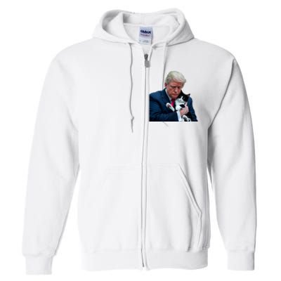 Trump 2024 Cat Maga Funny Trump Cat Full Zip Hoodie