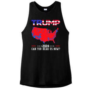 Trump 2024 Can You Hear Us Now Pro Donald Trump Election Usa Map Ladies PosiCharge Tri-Blend Wicking Tank