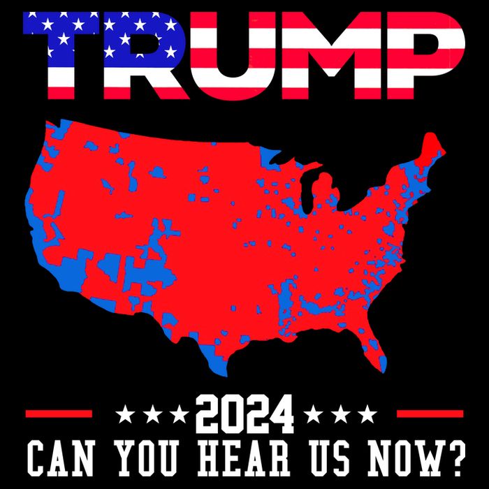 Trump 2024 Can You Hear Us Now Pro Donald Trump Election Usa Map Drawstring Bag