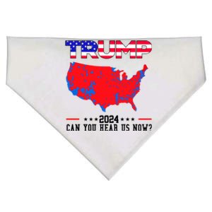 Trump 2024 Can You Hear Us Now Pro Donald Trump Election Usa Map USA-Made Doggie Bandana