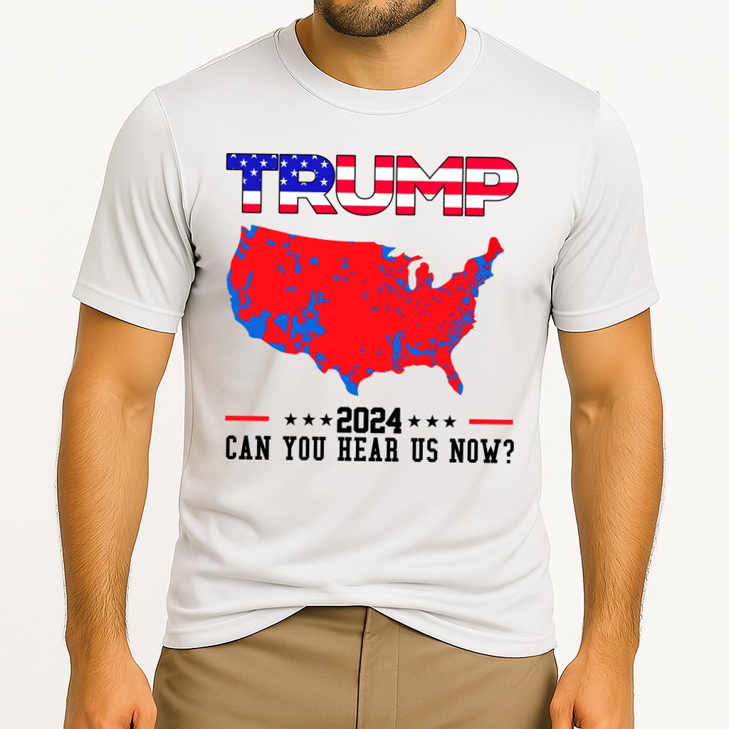 Trump 2024 Can You Hear Us Now Pro Donald Trump Election Usa Map Cooling Performance Crew T-Shirt