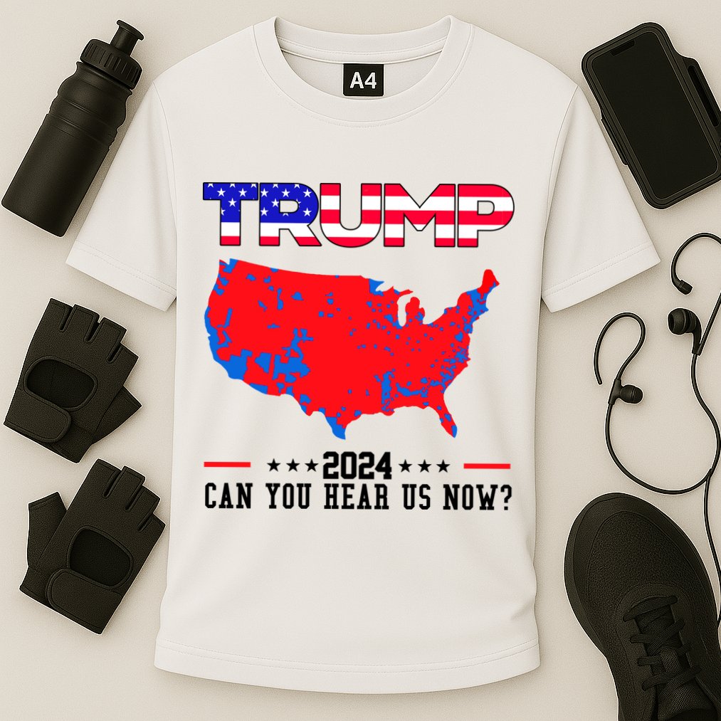 Trump 2024 Can You Hear Us Now Pro Donald Trump Election Usa Map Cooling Performance Crew T-Shirt