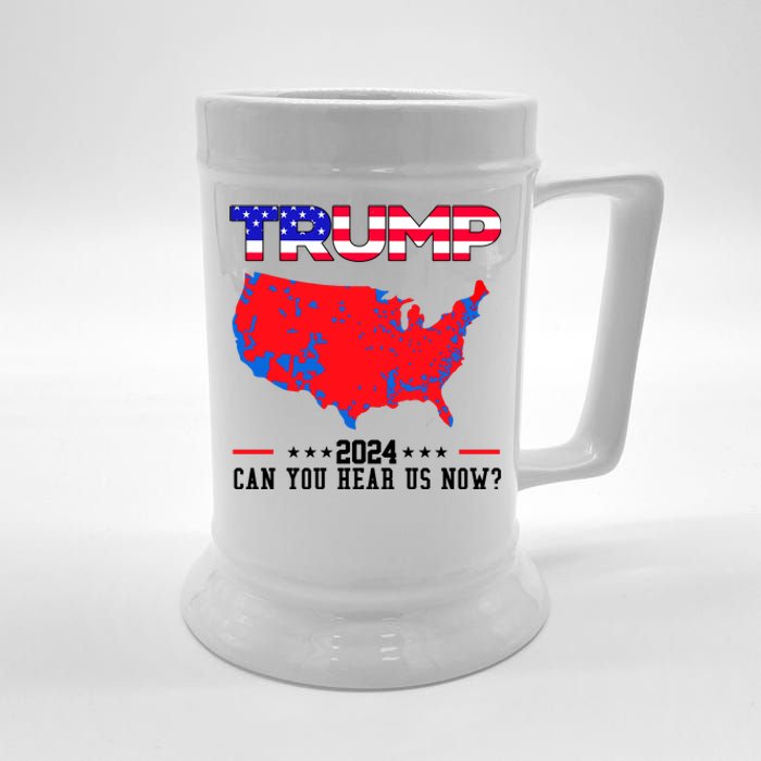 Trump 2024 Can You Hear Us Now Pro Donald Trump Election Usa Map Beer Stein