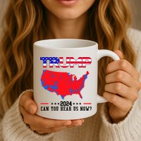 Trump 2024 Can You Hear Us Now Pro Donald Trump Election Usa Map Mug