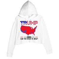 Trump 2024 Can You Hear Us Now Pro Donald Trump Election Usa Map Crop Fleece Hoodie