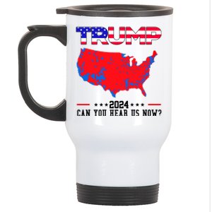 Trump 2024 Can You Hear Us Now Pro Donald Trump Election Usa Map Stainless Steel Travel Mug