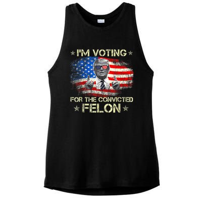 Trump 2024 Convicted Felon Im Voting Convicted Felon 2024 Ladies PosiCharge Tri-Blend Wicking Tank