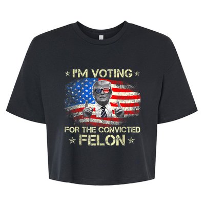 Trump 2024 Convicted Felon Im Voting Convicted Felon 2024 Bella+Canvas Jersey Crop Tee