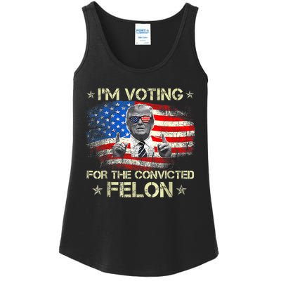 Trump 2024 Convicted Felon Im Voting Convicted Felon 2024 Ladies Essential Tank