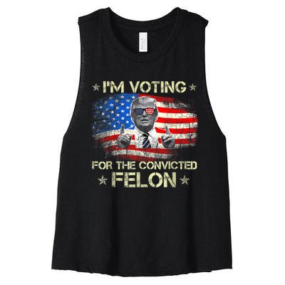 Trump 2024 Convicted Felon Im Voting Convicted Felon 2024 Women's Racerback Cropped Tank