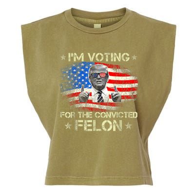 Trump 2024 Convicted Felon Im Voting Convicted Felon 2024 Garment-Dyed Women's Muscle Tee