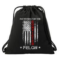 Trump 2024 Convicted Felon IM Voting Convicted Felon 2024 Drawstring Bag