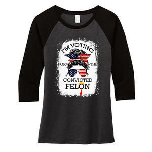 Trump 2024 Convicted Felon IM Voting Convicted Felon 2024 Women's Tri-Blend 3/4-Sleeve Raglan Shirt