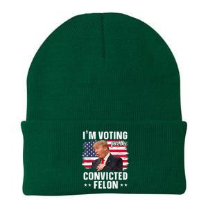 Trump 2024 Convicted Felon Im Voting Convicted Felon 2024 Knit Cap Winter Beanie