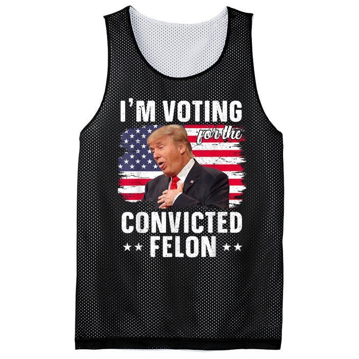 Trump 2024 Convicted Felon Im Voting Convicted Felon 2024 Mesh Reversible Basketball Jersey Tank