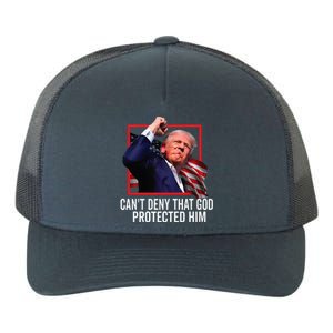 Trump 2024 CanT Deny That God Protected Him Yupoong Adult 5-Panel Trucker Hat