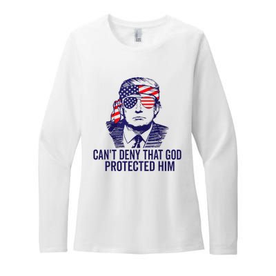 Trump 2024 CanT Deny That God Protected Him Womens CVC Long Sleeve Shirt