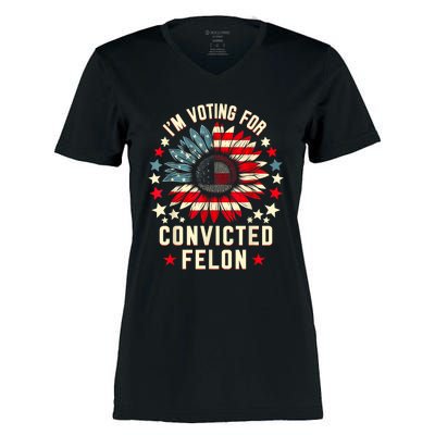 Trump 2024 Convicted Felon IM Voting Convicted Felon 2024 Women's Momentum V-Neck T-Shirt