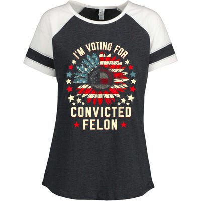 Trump 2024 Convicted Felon IM Voting Convicted Felon 2024 Enza Ladies Jersey Colorblock Tee