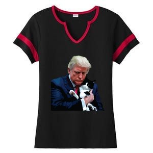 Trump 2024 Cat Maga Funny Trump Cat Ladies Halftime Notch Neck Tee