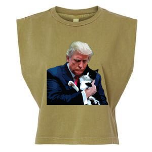 Trump 2024 Cat Maga Funny Trump Cat Garment-Dyed Women's Muscle Tee