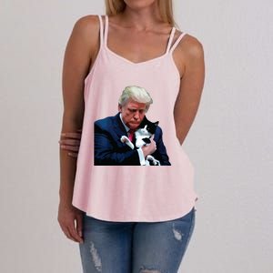 Trump 2024 Cat Maga Funny Trump Cat Women's Strappy Tank