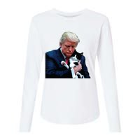 Trump 2024 Cat Maga Funny Trump Cat Womens Cotton Relaxed Long Sleeve T-Shirt