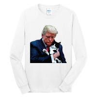 Trump 2024 Cat Maga Funny Trump Cat Tall Long Sleeve T-Shirt