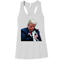 Trump 2024 Cat Maga Funny Trump Cat Women's Racerback Tank