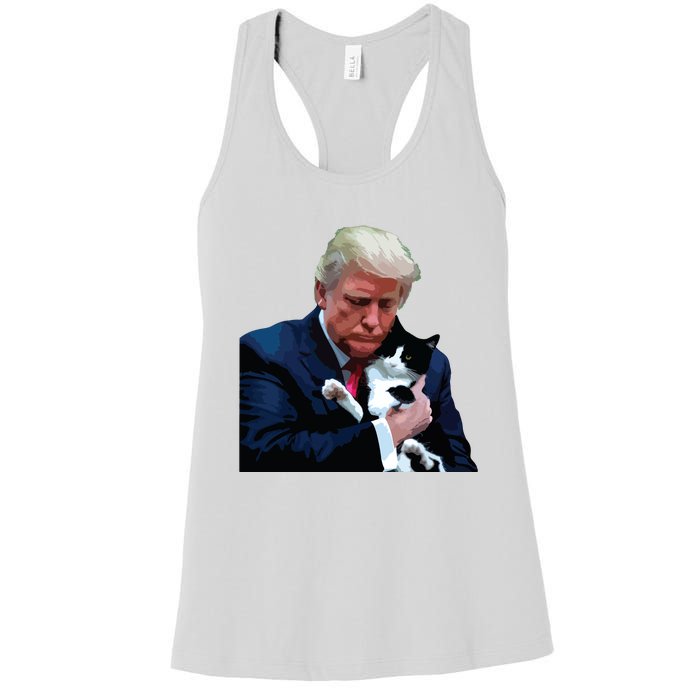 Trump 2024 Cat Maga Funny Trump Cat Women's Racerback Tank