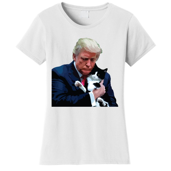 Trump 2024 Cat Maga Funny Trump Cat Women's T-Shirt