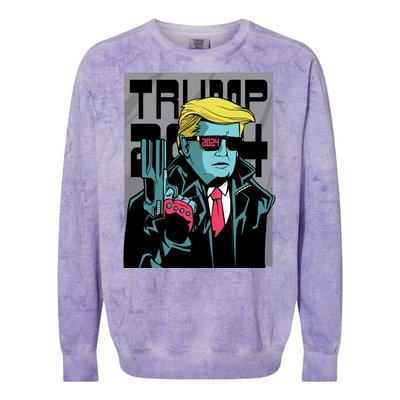 Trump 2024 Comic Cover Colorblast Crewneck Sweatshirt