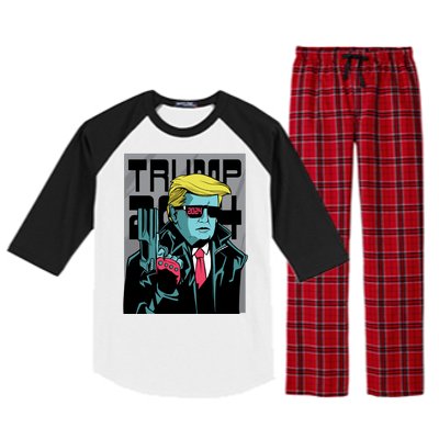 Trump 2024 Comic Cover Raglan Sleeve Pajama Set