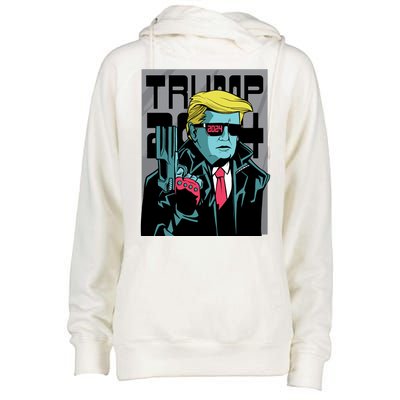 Trump 2024 Comic Cover Womens Funnel Neck Pullover Hood