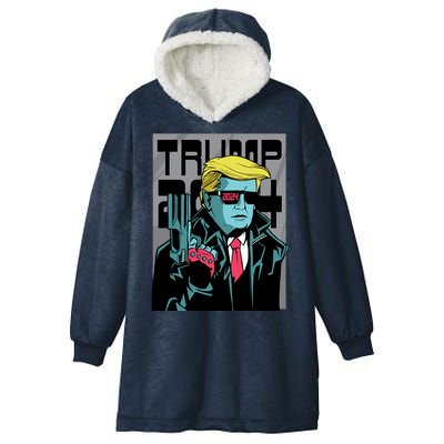 Trump 2024 Comic Cover Hooded Wearable Blanket