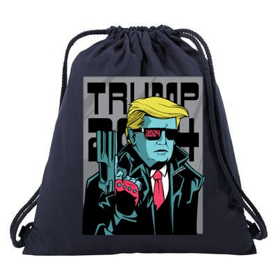 Trump 2024 Comic Cover Drawstring Bag