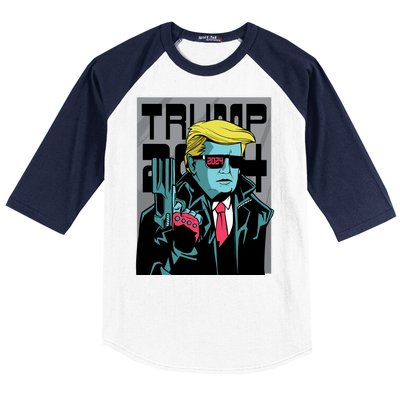 Trump 2024 Comic Cover Baseball Sleeve Shirt