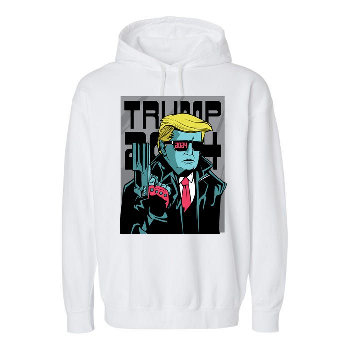 Trump 2024 Comic Cover Garment-Dyed Fleece Hoodie