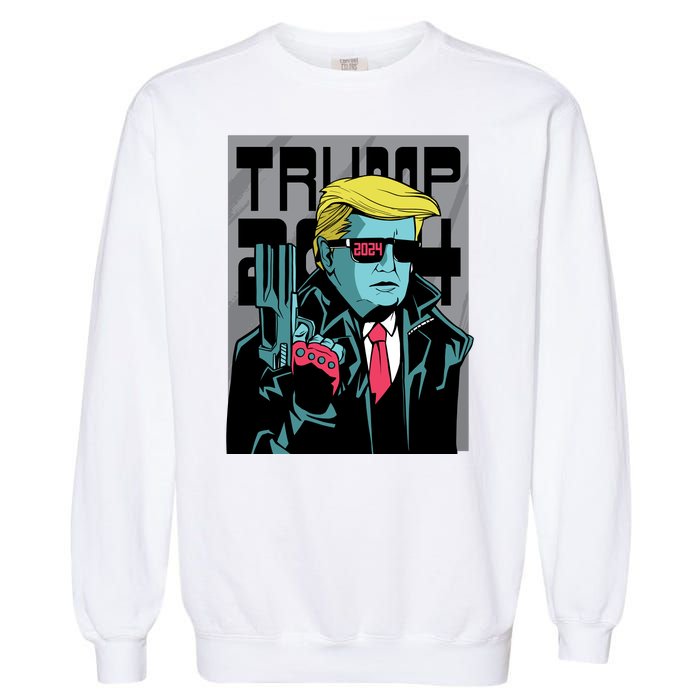 Trump 2024 Comic Cover Garment-Dyed Sweatshirt