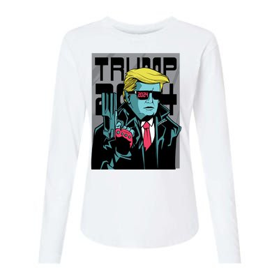 Trump 2024 Comic Cover Womens Cotton Relaxed Long Sleeve T-Shirt