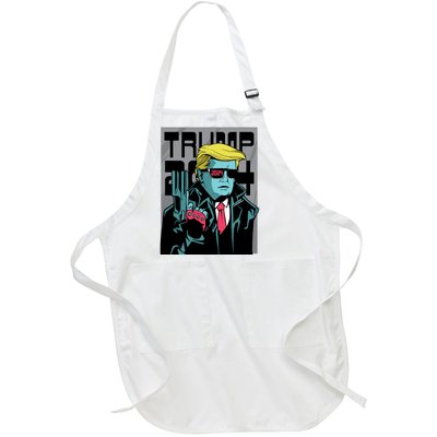 Trump 2024 Comic Cover Full-Length Apron With Pockets