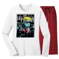 Trump 2024 Comic Cover Women's Long Sleeve Flannel Pajama Set 