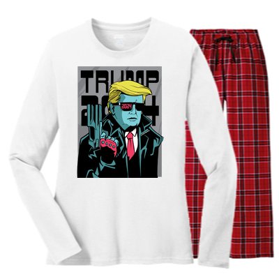 Trump 2024 Comic Cover Women's Long Sleeve Flannel Pajama Set 