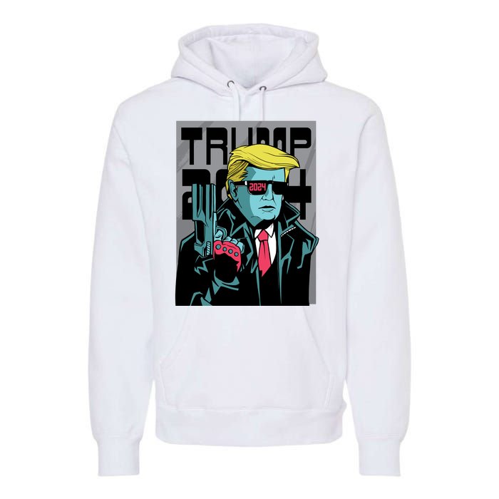 Trump 2024 Comic Cover Premium Hoodie