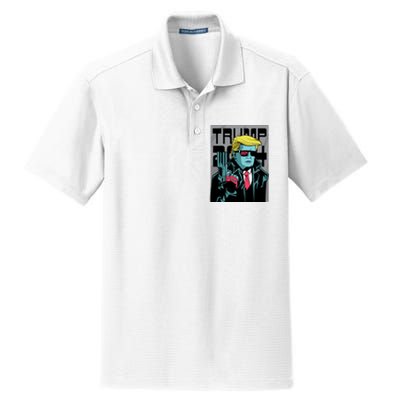 Trump 2024 Comic Cover Dry Zone Grid Polo