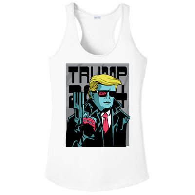 Trump 2024 Comic Cover Ladies PosiCharge Competitor Racerback Tank