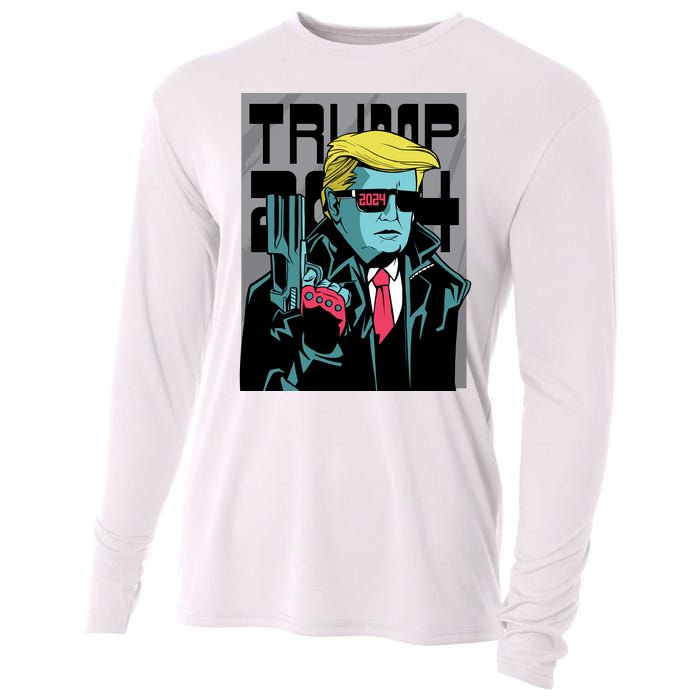 Trump 2024 Comic Cover Cooling Performance Long Sleeve Crew